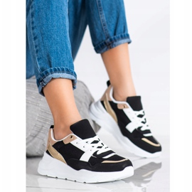 SHELOVET Snygga sneakers med mesh svart 2