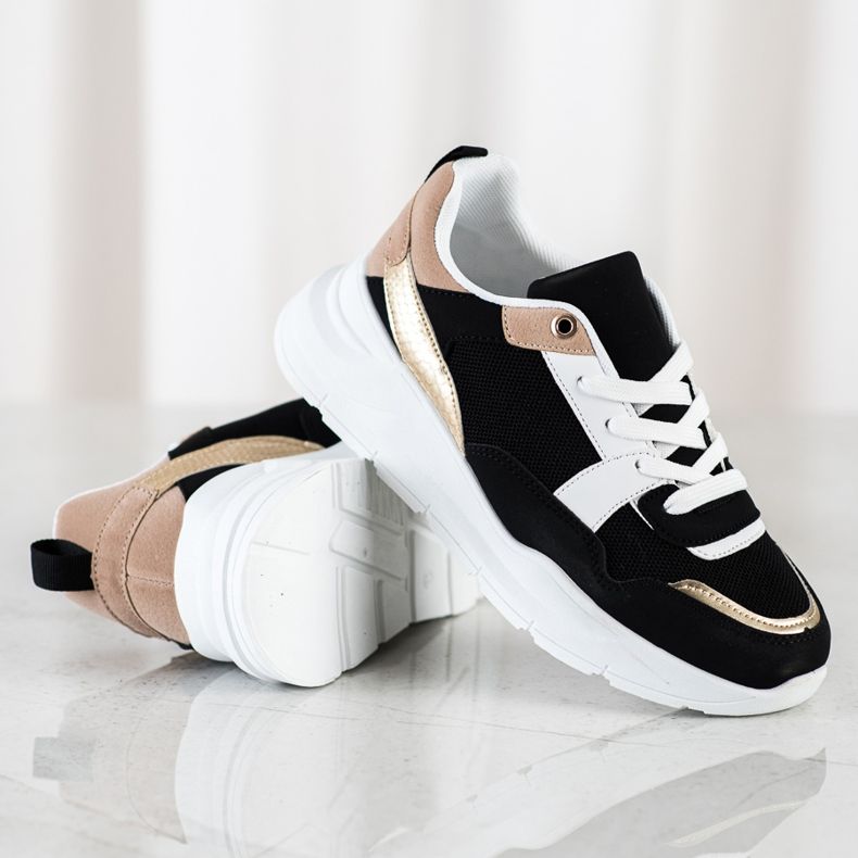 SHELOVET Snygga sneakers med mesh svart 1