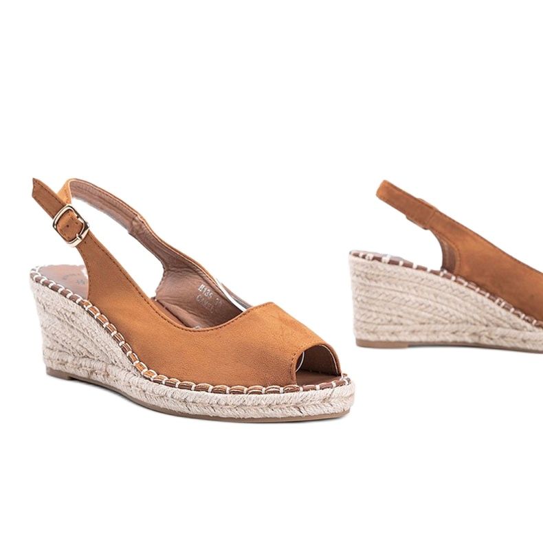 Camel wedge sandaler från Caitlin brun 1