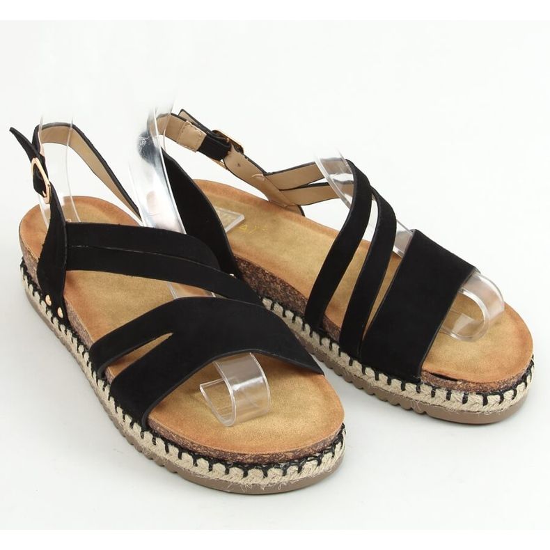 Svarta Boho espadrilles sandaler FD002 Svart 1