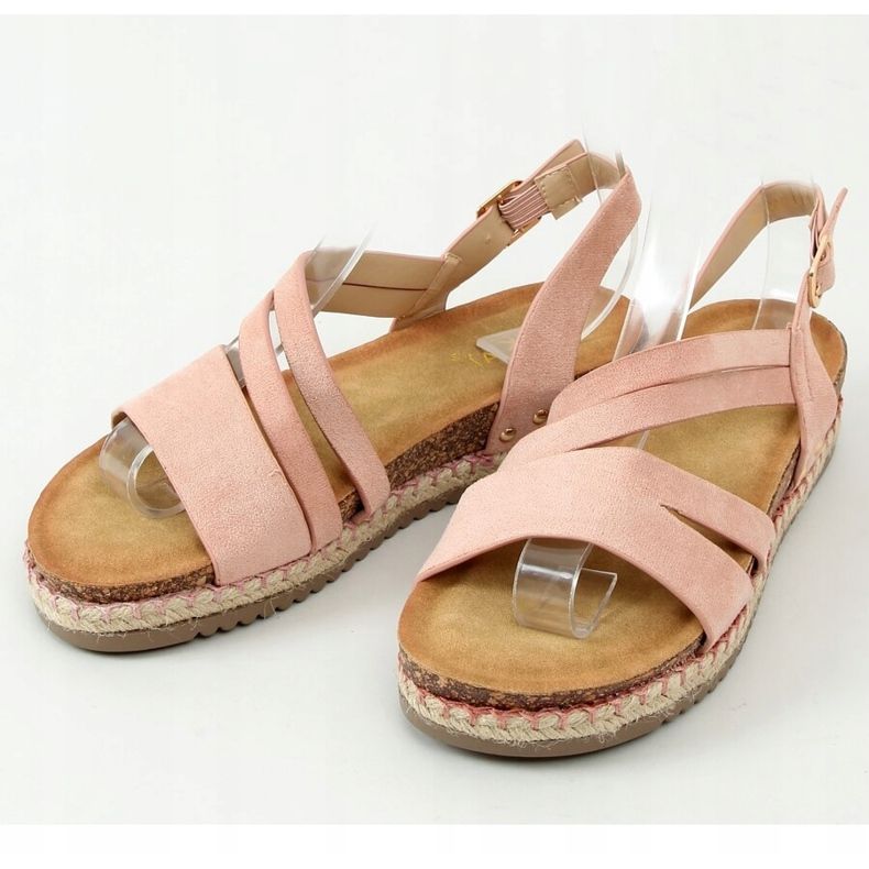 Sandaler espadrilles boho pink FD002 Pink rosa 1