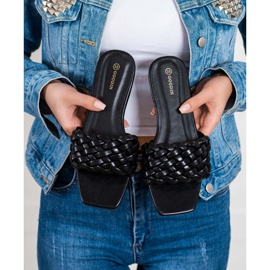 Goodin Flätade Eco Leather Tofflor svart 2