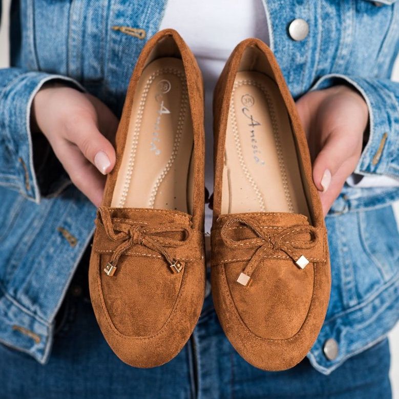 Anesia Paris Loafers Med En Rosett brun 2