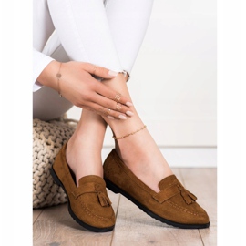 SHELOVET Casual Loafers med fransar brun 2