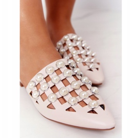 PS1 Beige Ripple Tofflor med överdelar och pärlor 1