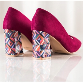 Sabatina Öppna tå pumpar med dekorativ häl rosa 1