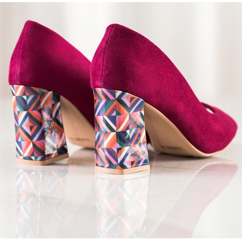 Sabatina Öppna tå pumpar med dekorativ häl rosa 1