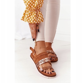 EVE Sandaler för mocka för kvinnor Camel Asturias brun 1