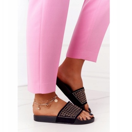 EVE Svarta Tonya gummi tofflor med paljetter 2