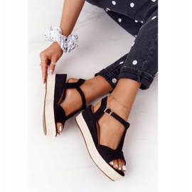 PG1 Svarta Graciosa Sandaler med kilar med flätor beige 1