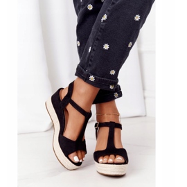 PG1 Svarta Graciosa Sandaler med kilar med flätor beige 2