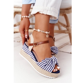 PG1 Marinblå kile sandaler La Isla Bonita vit mångfärgad 1