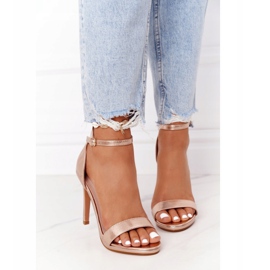 PG1 Eleganta sandaler på högklackat roséguld -glamour rosa gyllene 2