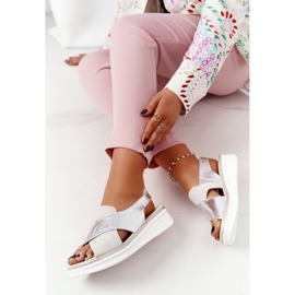 Slip-On Sandaler På Sergio Leone SK029 Plattform Vit-Silver silver- 1