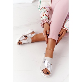 Slip-On Sandaler På Sergio Leone SK029 Plattform Vit-Silver silver- 2