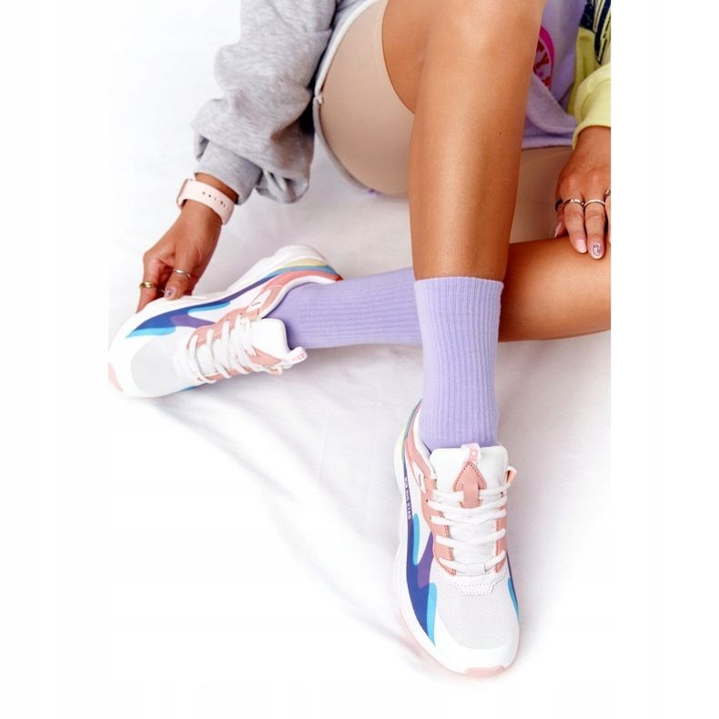 Kvinnors sportskor Memory Foam Big Star HH274809 Vit-Rosa purpur blå gul 3