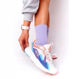 Kvinnors sportskor Memory Foam Big Star HH274809 Vit-Rosa violett blå gul 1