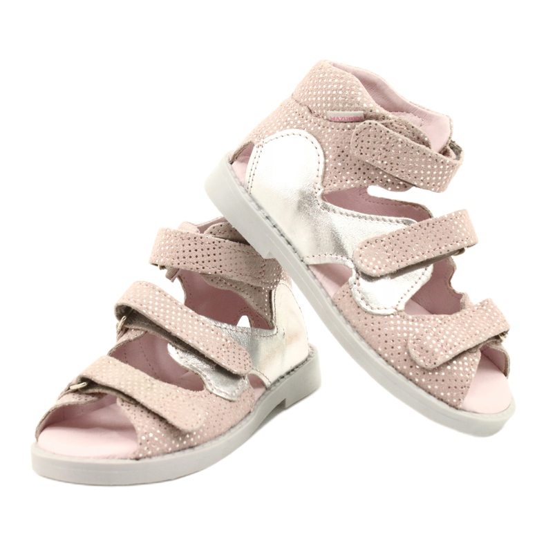 Mazurek Girls 'Leather Sandals High Preventive 291 Pink-Silver rosa 3
