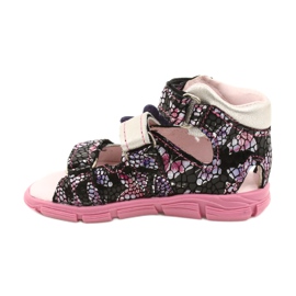 Mazurek Girls 'Leather Sandals High Preventive 291 med en fjäril silver- 1