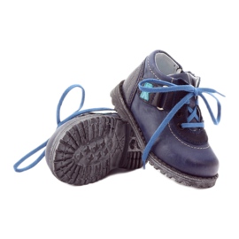 Pojkar läderskor 1456 Navy Blue Renbut blå 3