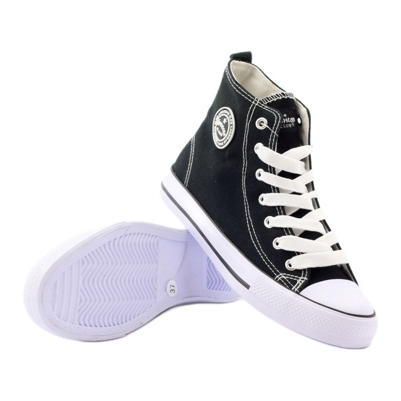American Club LH02 high-top sneakers svarta vit 3