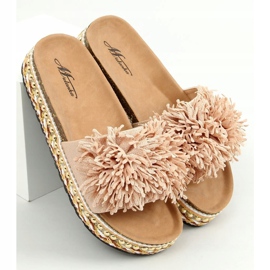 Beige 2260 Beige tofflor på den dekorerade sulan 1