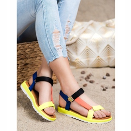 SHELOVET Trendiga sandaler med kardborreband mångfärgad 2