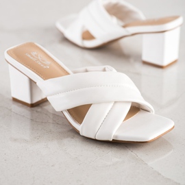 Small Swan Eleganta Eco Leather Tofflor vit 1