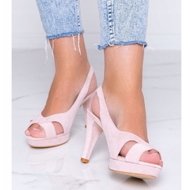 Rosa sandaler på Big Girl stilettklack 1