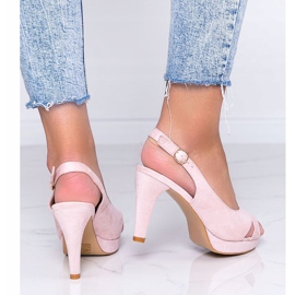 Rosa sandaler på Big Girl stilettklack 2