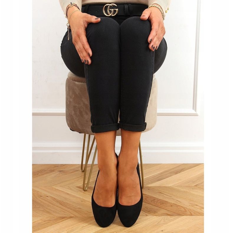 Svart CC212P Svarta ballerinor i mocka 1