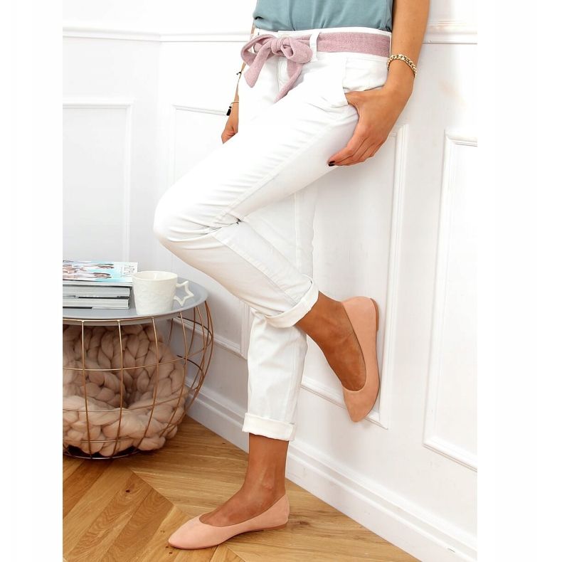 Släta ballerinor i mocka rosa CC212P Rosa 2