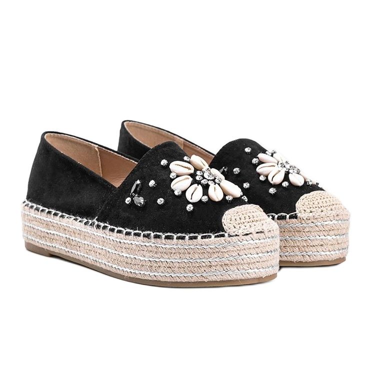 Svarta espadriller på den tjocka sulan på fru Nicki 1