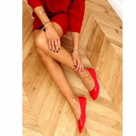 Slätlackerade ballerinor röda CC201 Röd 2