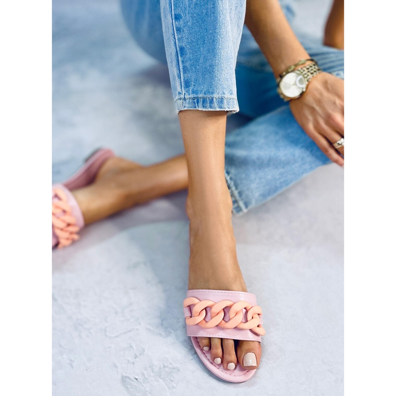 Tofflor med kedja rosa 7857 Ljusrosa 2