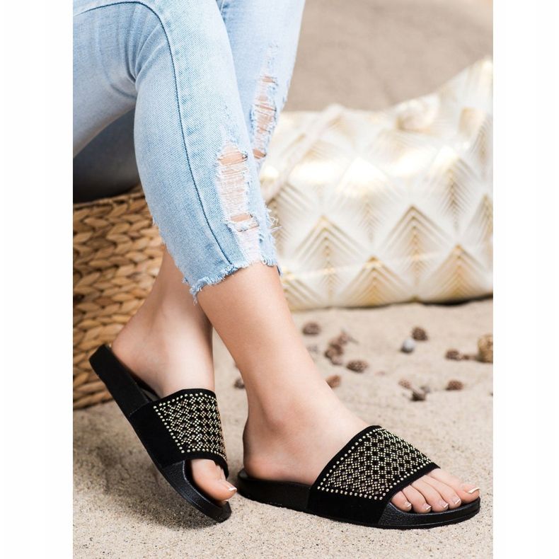 Evento Snygga tofflor med prydnader svart 1