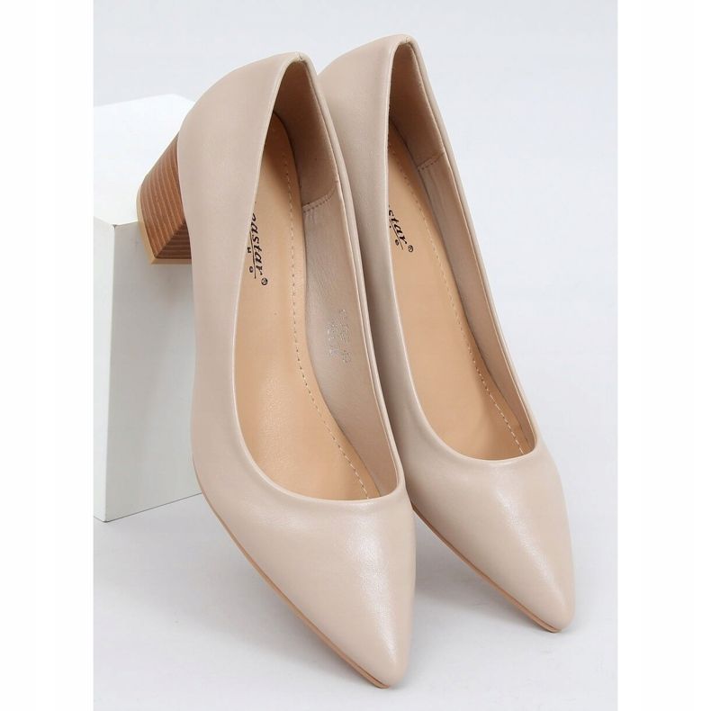 Högklackade pumps beige CL76P Beige 1