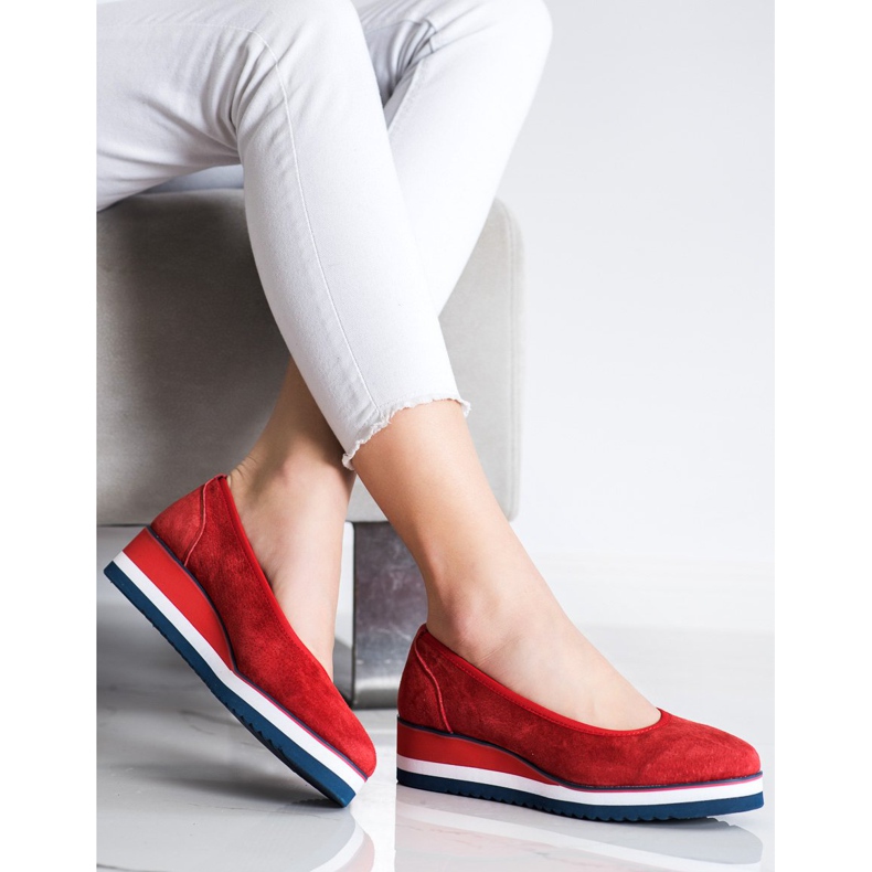 Filippo Kilpumpar i läder röd 2