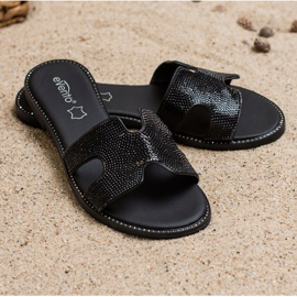 Evento Svarta tofflor med kristaller 1