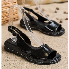 Filippo Bekväma lackerade sandaler svart 1