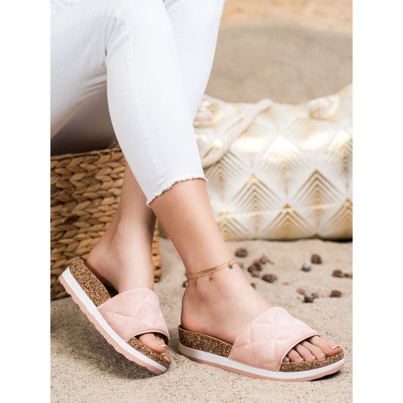 Comer Bekväma tofflor på plattformen rosa 2