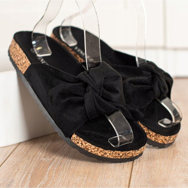 Bekväma Casual VINCEZA tofflor svart 2