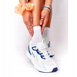 Kvinnors sportskor Memory Foam Big Star HH274810 Vit blå grön 4