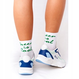 Kvinnors sportskor Memory Foam Big Star HH274810 Vit blå grön 3