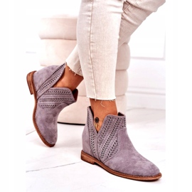 Openwork stövlar på en kil Grey Melanie grå 2