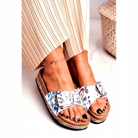 Dam Tofflor Big Star Metallic Pattern DD274127 vit purpur silver grön 3