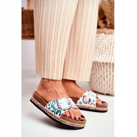 Dam Tofflor Big Star Metallic Pattern DD274127 vit purpur silver grön 1