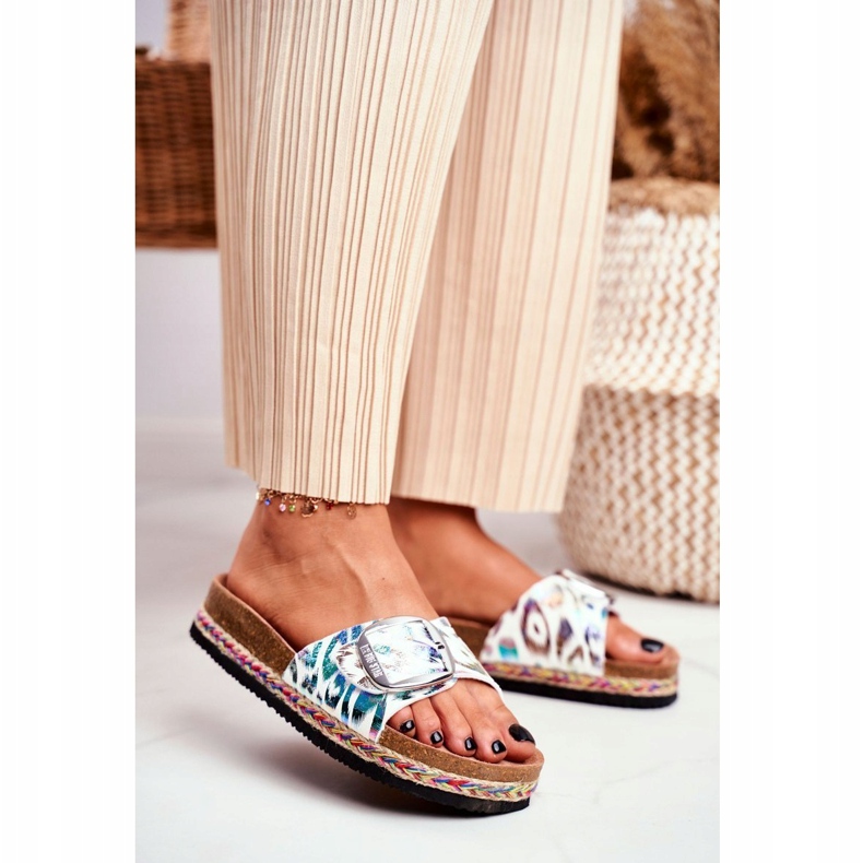 Dam Tofflor Big Star Metallic Pattern DD274127 vit purpur silver grön 1