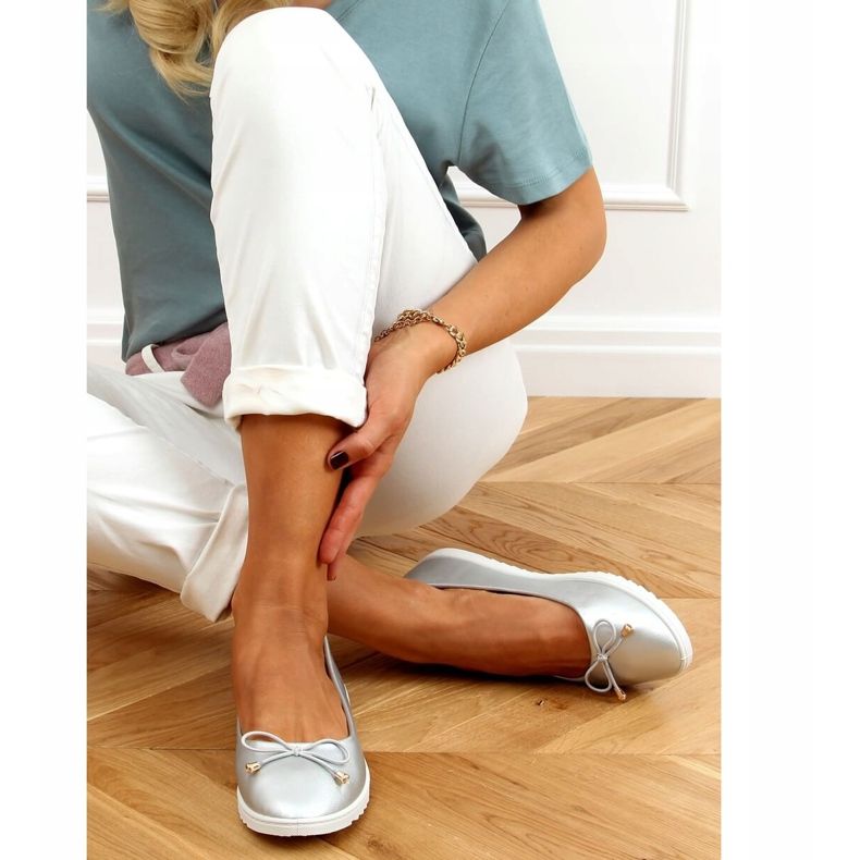 Silver ballerinor för kvinnor DY-10 Silver silver- 1