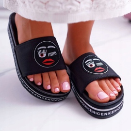 Dam Tofflor På Plattformen S.Barski 802-10 Svart 2